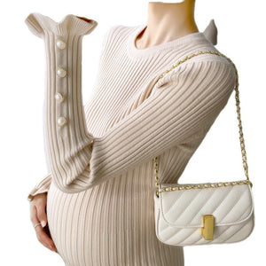 Stylish Comfort: The New Style Maternity Sweater Knitted Dress